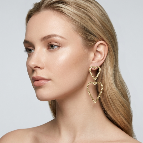 Dovdea Post Earrings - Gold Plated Sterling Silver - Image 2