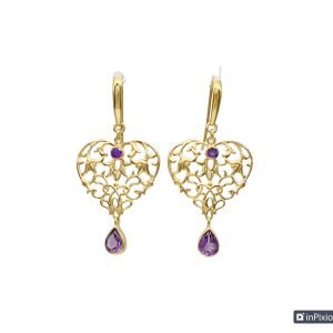 Clio Hook Earrings - Amethyst
