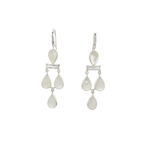 Alva Hook Earrings - Moonstone and Cubic Zirconia