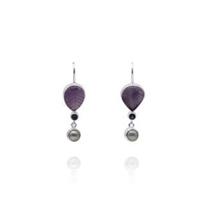 Aceso Hook Earrings - Amethyst and Pearl