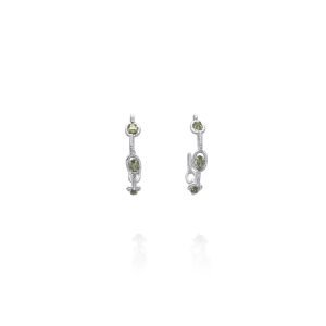 Electra Hoop Earrings - Sterling Silver and Peridot