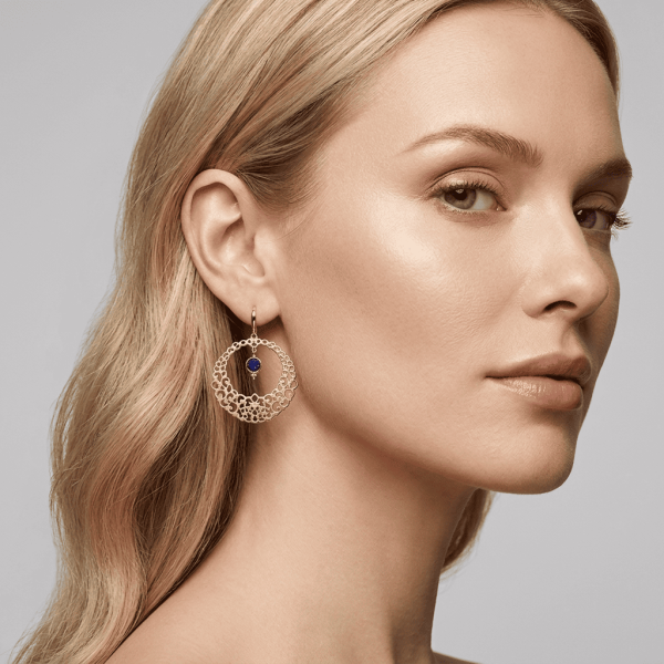 Febris Hook Earrings - Sapphire Blue - Image 2